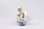 figurine, Sunbathe boy, porcelain, Riga (Latvia), USSR, sculpture's work, molder - T. Berent, 9x20 c...