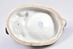 figurine, ashtray "A Cat and a Mouse", porcelain, Riga (Latvia), M.S. Kuznetsov manufactory, the 20-...