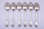 flatware set, silver, 6 forks, 6 spoons, 6 knives (metal/silver), 950 standard, total weight of 6 si...