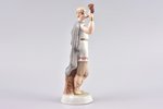 figurine, Talava Trumpet-player, porcelain, Riga (Latvia), Riga Ceramics Factory, signed painter's w...