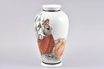 vase, traditional motif, porcelain, M.S. Kuznetsov manufactory, handpainted by Marcis Brieditis, Rig...