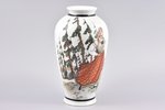 vase, traditional motif, porcelain, M.S. Kuznetsov manufactory, handpainted by Marcis Brieditis, Rig...