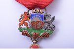 the Order of Vesthardus with swords, 5th class, NEW TAPE, silver, enamel, 875 standart, Latvia, 1938...