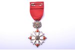 the Order of Vesthardus, 5th class, NEW TAPE, silver, enamel, 875 standart, Latvia, 1938-1940, "Vilh...