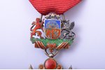 Орден Виестура, 5-я степень, ЛЕНТА НОВАЯ, серебро, эмаль, 875 проба, Латвия, 1938-1940 г., орденская...
