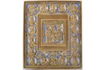 icon, Saint martyrs Quriaqos and Julietta, copper alloy, 2-color enamel, Russia, the border of the 1...