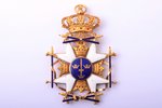 The Royal Order of the Sword, gold, enamel, Sweden, 77.2 x 55.3 mm, 31.30 g, in a box...