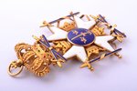 The Royal Order of the Sword, gold, enamel, Sweden, 77.2 x 55.3 mm, 31.30 g, in a box...