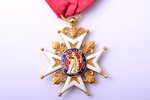 Svētā Ludviķa kara ordenis, zelts, emalja, 18 k prove, Francija, 44.5 x 37.2 mm, 13.90 g, emaljas no...