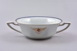 cream jug, Aviation Regiment Officers Club, Ø 12.9 cm, porcelain, M.S. Kuznetsov manufactory, Latvia...