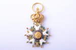 miniature badge, National Order of the Legion of Honour, gold, enamel, 18 k standard, France, 39 x 2...