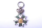 miniatūrzīme, Francijas Nacionālā Goda leģiona ordenis, sudrabs, zelts, emalja, Francija, 36 x 25.6...