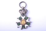 miniature badge, National Order of the Legion of Honour, silver, gold, enamel, France, 36 x 25.6 mm,...