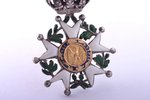 миниатюрный знак, Орден Почётного легиона, серебро, золото, эмаль, Франция, 36 x 25.6 мм, 6.49 г, де...