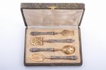 flatware set of 4 items, silver/metal, 800 standart, total weight of items 124.20g, 18.8 - 16.8 cm,...