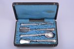 flatware set of 4 items, silver, 950 standard, 152.50 g, 19.9 - 18.8 cm, France, in a box...