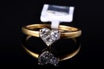 кольцо, золото, 750, 18 k проба, 2.44 г., размер изделия 17.25 см, бриллиант, 2 бриллианта ~ 0.1 ct,...