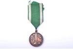 medal, Aizsargi (Defenders), For diligence, bronze, Latvia, 20-30ies of 20th cent., 32.8 x 28.1 mm...