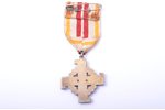medal, The Cross of Merit of Aizsargi, silver, enamel, Latvia, 20-30ies of 20th cent., 45.1 x 41.5 m...