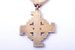 medal, The Cross of Merit of Aizsargi, silver, enamel, Latvia, 20-30ies of 20th cent., 45.1 x 41.5 m...