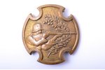 badge, Army expert-shooter (rifle shooting), Latvia, 20-30ies of 20th cent., 32 x 30.6 mm...
