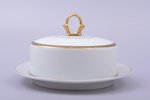 butter dish, porcelain, M.S. Kuznetsov manufactory, Riga (Latvia), 1934-1936, Ø 16 cm, h 9.3 cm, thi...