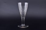 wine glass, Iļģuciems Glass factory, Latvia, the 20-30ties of 20th cent., h 20.8 cm, small chips on...