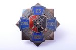 знак, Latvijas Republikas Zemessardze (Ополчение Латвийской Республики), 45-й батальон, серебро, эма...