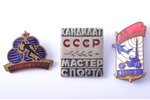 set of 5 badges, sport, USSR...