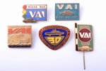 set of 5 badges, State Vehicle Inspection, Latvia, USSR...