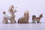 комплект статуэток, 3 собачки, фарфор, Рига (Латвия), СССР, Рижская фарфоровая фабрика, 90-е годы 20...