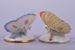 pair of figurines, Butterflies, porcelain, Riga (Latvia), USSR, Riga porcelain factory, the 50ies of...