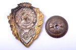 badge, Excellent Land Mine Specialist, USSR, 40ies of 20 cent., 48 x 38.2 mm...