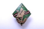 badge, KSA - Woodworkers Association, silver, enamel, 875 standard, Latvia, 20-30ies of 20th cent.,...