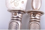 set of 2 flatware items, silver, 950 standard, 215.10 g, 27.7 / 23.9 cm, France...