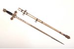 masonu ceremoniālais zobens, kopējais garums 89.8 cm, asmeņa garums 71.4 cm...