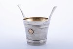 ice bucket, silver, 830 standard, 327.05 g, gilding, h 16 cm, Ø 11.7 cm, 1951, Finland...