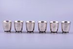 set of 12 beakers, silver, 830 standard, 552.20 g, h 4.6 cm, Ø 4.5 cm, Sweden...