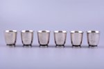 set of 12 beakers, silver, 830 standard, 552.20 g, h 4.6 cm, Ø 4.5 cm, Sweden...