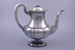 service of 3 items: coffeepot, sugar-bowl, cream jug, silver, 830 standart, gilding, 1085.5 g, (coff...