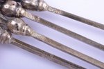 set of 4 skewers, silver, "Roosters", 830 standard, 10.50 g, 8.9 cm, Finland...