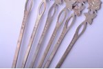 set of 6 latte spoons, silver, 830 standard, 79.25 g, gilding, 16.9 cm, Finland, in a box...