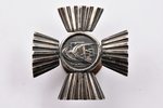 знак, Авто-танковый полк (1-й тип), серебро, Латвия, 20е годы 20го века, 46 x 46 мм...