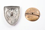 badge, Courses for infantry instructors, silver, Latvia, 20-30ies of 20th cent., 40 x 30.6 mm...