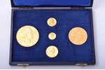 set of 5 medals in commemoration of the official visit of Queen of Denmark Margrethe II to the USSR...