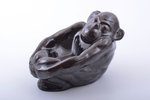 statuete, pelnu trauks, "Mērkaķis", keramika, Rīga (Latvija), M.S. Kuzņecova rūpnīca, 20 gs. 20-30ti...