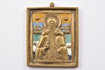 икона, Святой Паисий Великий, медный сплав, 5-цветная эмаль, Российская империя, рубеж 19-го и 20-го...