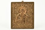 икона, Священномученик Антипа, медный сплав, Российская империя, рубеж 19-го и 20-го веков, 10.5 x 8...