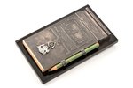 notebook with pencil, silver, "Riga", 875 standard, 17.1 x 10.4 cm, the 30ties of 20th cent., Latvia...
