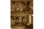 фотография, 2 шт., Рига, внутренний вид парикмахерской, Латвия, 20-30е годы 20-го века, 13,6x8,6 см...